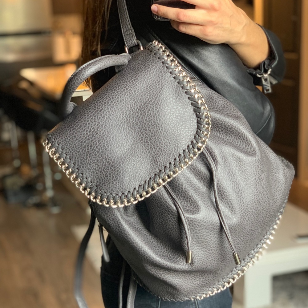 Chained Vegan Leather Backpack